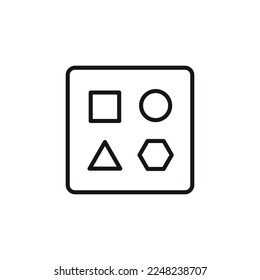 Sorting and matching linear icon. Children's toy. Thin line customizable illustration. Contour symbol. Vector isolated outline drawing. Editable stroke