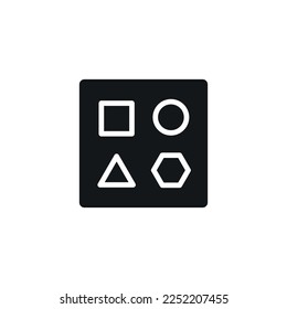 Sorting and matching simple glyph icon. Vector solid isolated black illustration.