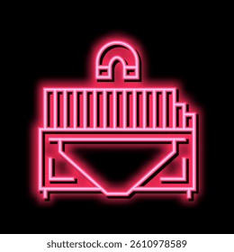 sorting metal garbage machine neon light sign vector. sorting metal garbage machine sign. isolated symbol illustration