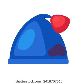 Sorting old unwanted clothes. Old frayed, holey knitted hat. Items out of use and fabric to disposal. Recycling of textile industrial products. Simple cartoon flat vector icon isolated on white back