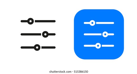 Sorting options icon isolated on background. Minimalistic filter icon. Vector icons for web and mobile applications, web sites and infographics. Thin line art