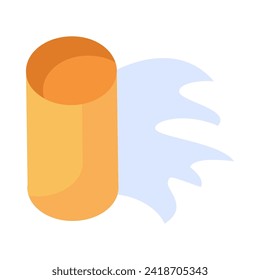 Clasificación de papel y desechos de oficina. Rollo de toallas de papel mojado para reciclado y eliminación. Icono plano. Simple vector de dibujos animados plano aislado en fondo blanco