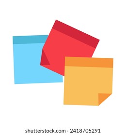 Clasificación de papel y desechos de oficina. Etiqueta adhesiva de papel para notas y recordatorios de oficina para reciclaje y eliminación. Icono plano. Simple vector de dibujos animados plano aislado en fondo blanco