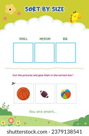 Sorting pictures according to size