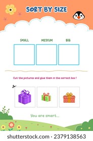 Sorting pictures according to size