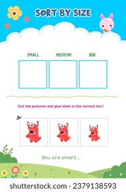 Sorting pictures according to size
