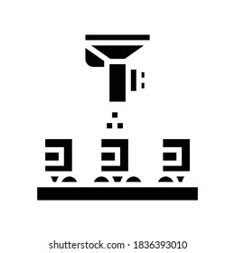 sorting pills equipment glyph icon vector. sorting pills equipment sign. isolated contour symbol black illustration