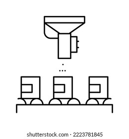 sorting pills equipment line icon vector. sorting pills equipment sign. isolated contour symbol black illustration