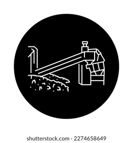 Sortieren und Recycling von Müll schwarze Linie Symbol. Piktogramm für Webseiten, mobile App, Promo.