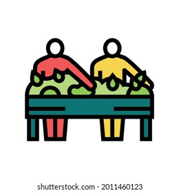 sorting tea color icon vector. sorting tea sign. isolated symbol illustration