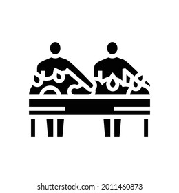 sorting tea glyph icon vector. sorting tea sign. isolated contour symbol black illustration