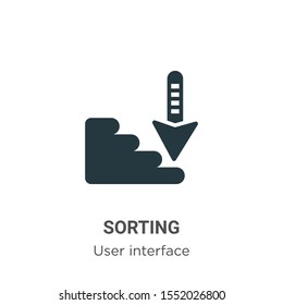 Sorting vector icon on white background. Flat vector sorting icon symbol sign from modern user interface collection for mobile concept and web apps design.