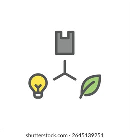 Sorting waste filled outline icon. Sorting waste by type color line illustration.