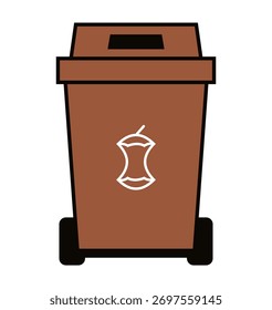 Ordenando o conjunto isolado do recipiente do lixo separado do lixo do lixo. Ilustração de design gráfico vetorial