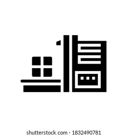 sorting waste machine glyph icon vector. sorting waste machine sign. isolated contour symbol black illustration