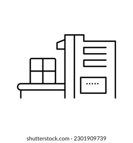 sorting waste machine line icon vector. sorting waste machine sign. isolated contour symbol black illustration