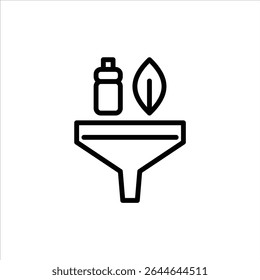 Sorting waste outline icon. Filtering waste black line illustration.