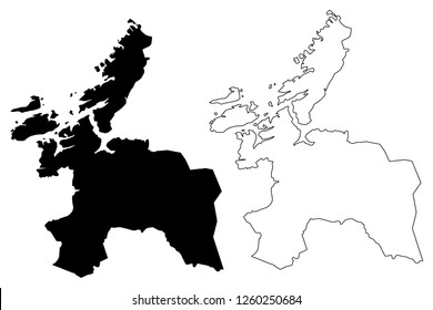 Sor-Trondelag (Administrative divisions of Norway, Kingdom of Norway) map vector illustration, scribble sketch Sor-Trondelag fylke map