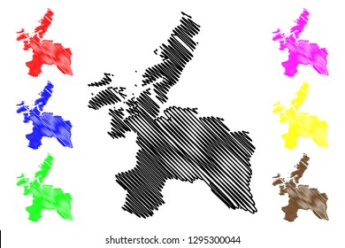 Sor-Trondelag (Administrative divisions of Norway, Kingdom of Norway) map vector illustration, scribble sketch Sor-Trondelag fylke map