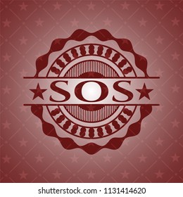 SOS badge with red background