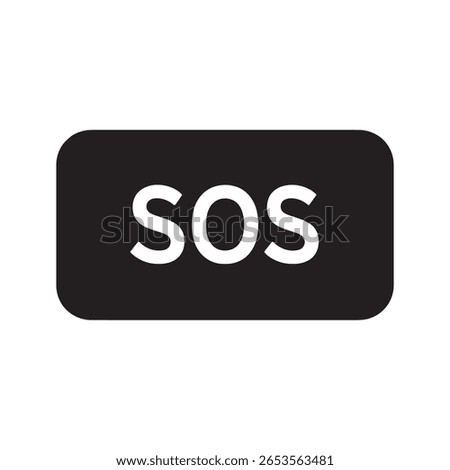 SOS button icon for an emergency distress call representing a panic button for immediate help and a request for urgent rescue vector solid glyph icon