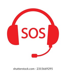 teléfono de icono de llamada a sos, ayuda de llamadas de vector sos en señal de teléfono	