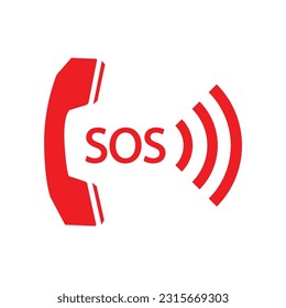 Sos Call-Icon Telefon, Vektorgrafik-Sounds Anruf-Hilfe auf Telefonzeichen	