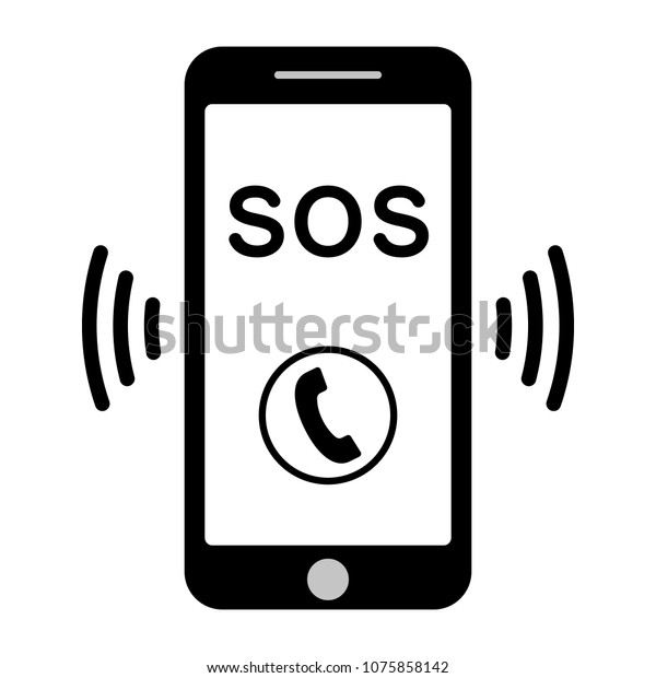 icono de llamada sos teléfono, ayuda de llamadas vectoriales en el