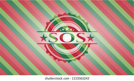 SOS christmas badge background.