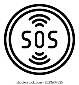 Sos coin icon outline vector. Finance donate. Rescue charity