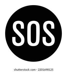 SOS Distress Signal Flat Vector Icon For Apps And Websites