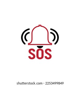 SOS distress signal icon isolated on background