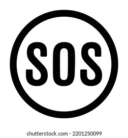 SOS Distress Signal Line Art Vector Icon For Apps And Websites