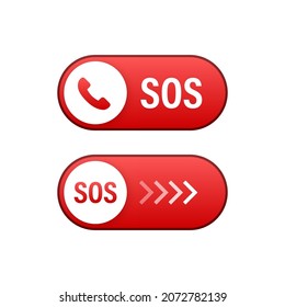 SOS emergency call. 911 calling. A cry for help. Vector stock illustration.