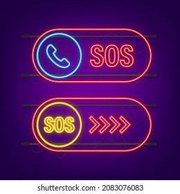 Llamada de emergencia SOS. 911 llamando. Un grito de ayuda. Ilustración de material vectorial