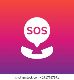sos, icono de llamada de emergencia para web