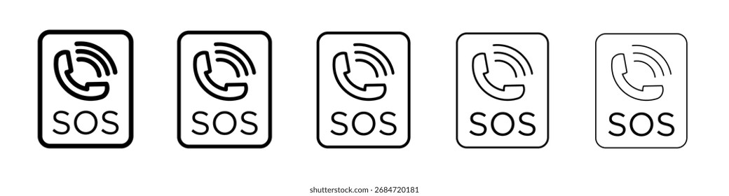 SOS Emergency Symbol flache Illustration Set Logo