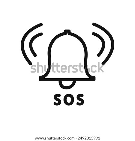 SOS Emergency icon linear graphics set vector