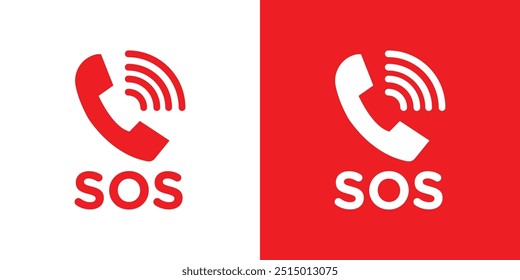 SOS Emergency icon logo set Vector