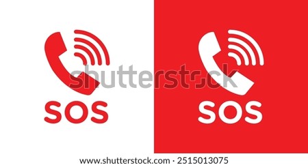 SOS Emergency icon logo set vector