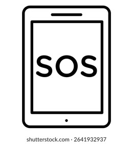 SOS emergency icon Thin line vector design