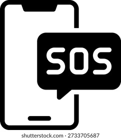 sos glyph icon illustration vector