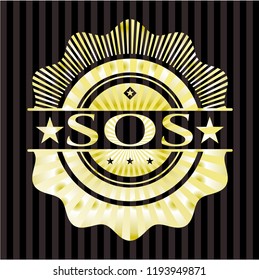 SOS golden emblem or badge