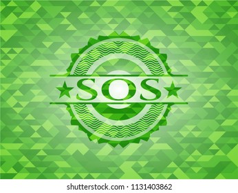 SOS green mosaic emblem