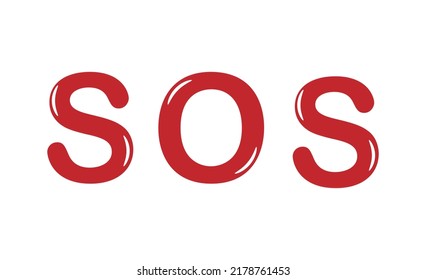 SOS grunge rubber stamp on white, vector illustration