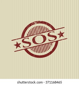 SOS grunge style stamp
