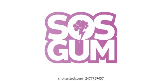 sos gum vector logo typography  tree lightening