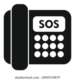 Sos help call icon simple vector. Danger rescue. Safety siren