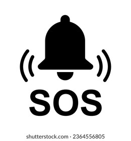 SOS help icon, safety support alert flat design, save vector illustration .