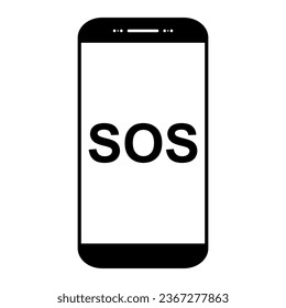 SOS help icon, safety support alert flat design, save vector illustration .